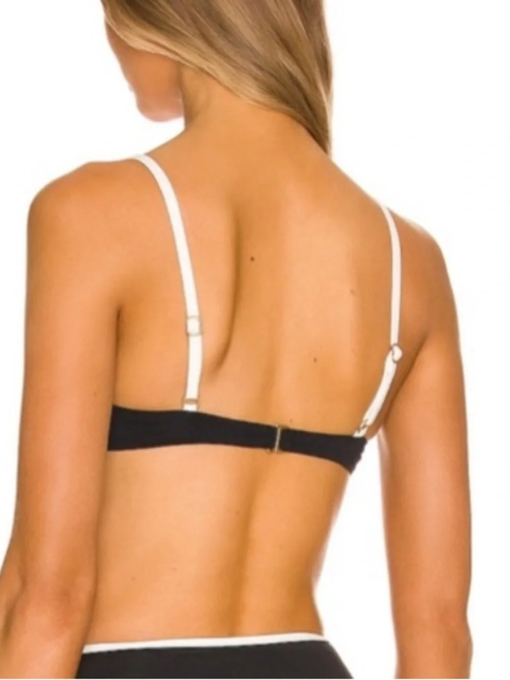 LSPACE Nico Bikini Top + Tommy Bottom Size L Black White Underwire Adjustable